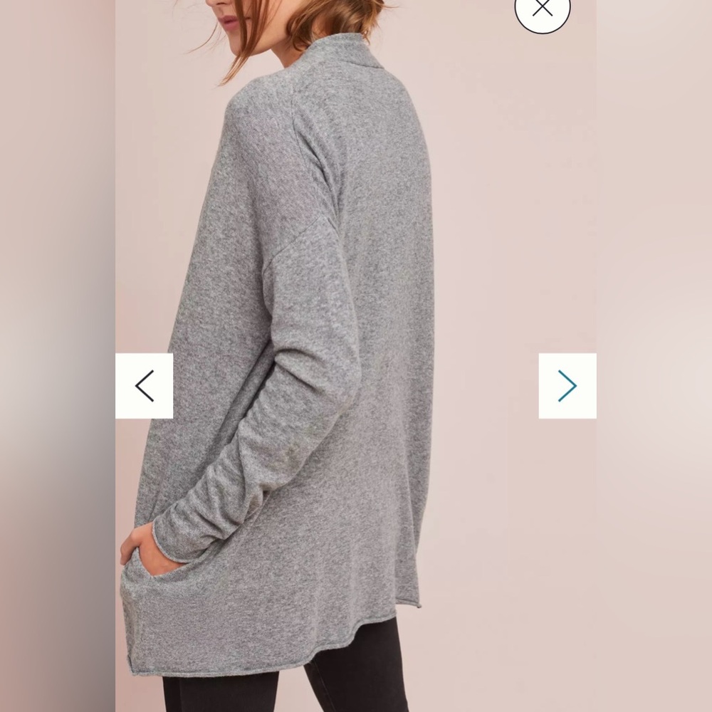 Anthropologie Velvet Graham & Spencer Rozalia Open Cardigan Gray - Picture 2 of 11